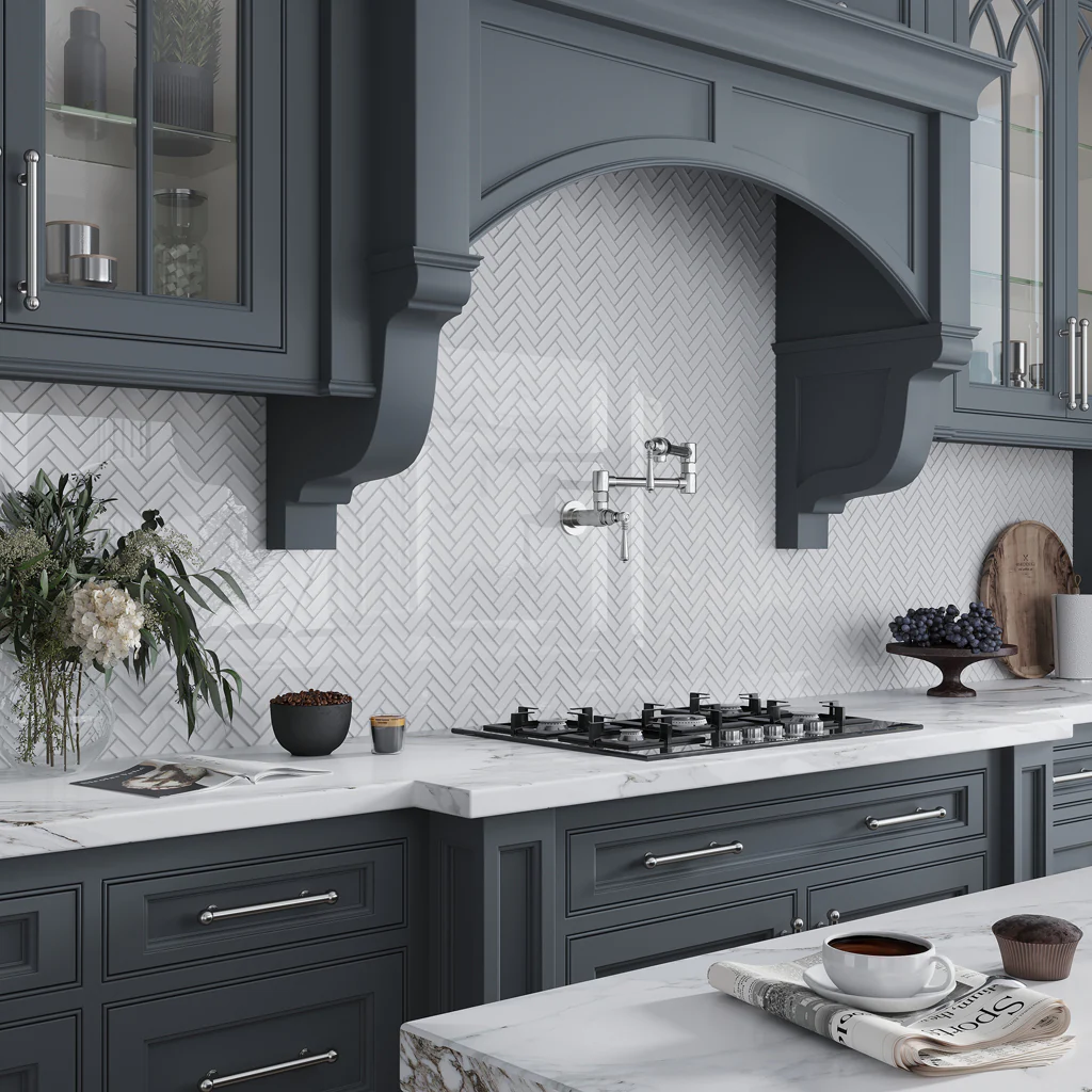 Backsplash dapur glass tile