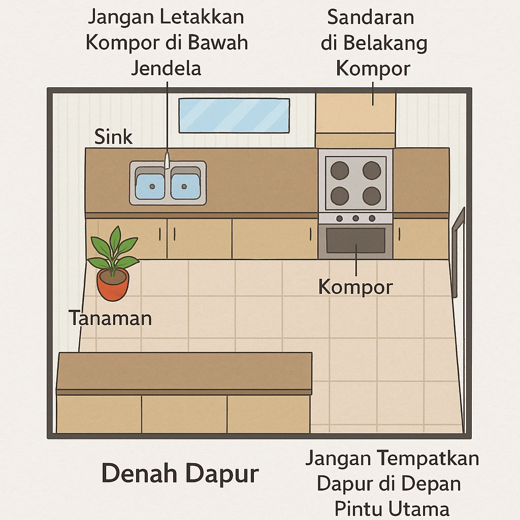 Denah dapur menurut feng shui